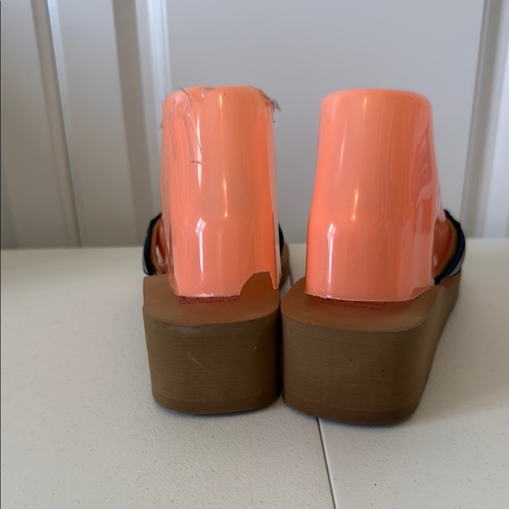 LINDSAY PHILLIPS LULU SWITCHFLOPS WEDGE HEEL SANDALS (sz 7). ADDITIONAL STRAPS - Picture 3 of 9